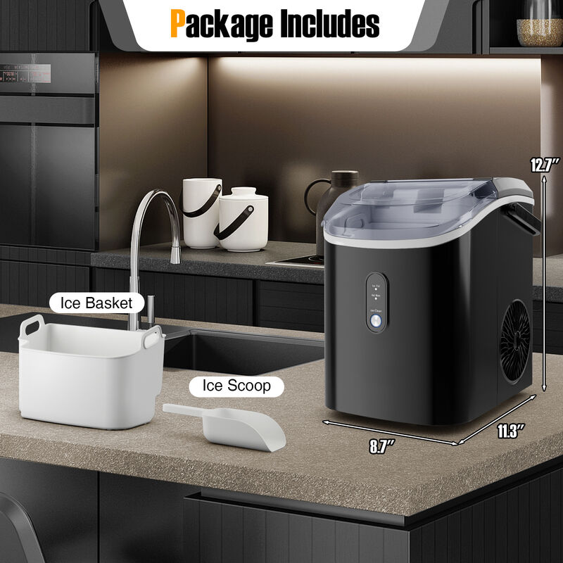 Countertop Nugget Ice Maker with Soft Chewable Pellet Ice for Home or Office Use