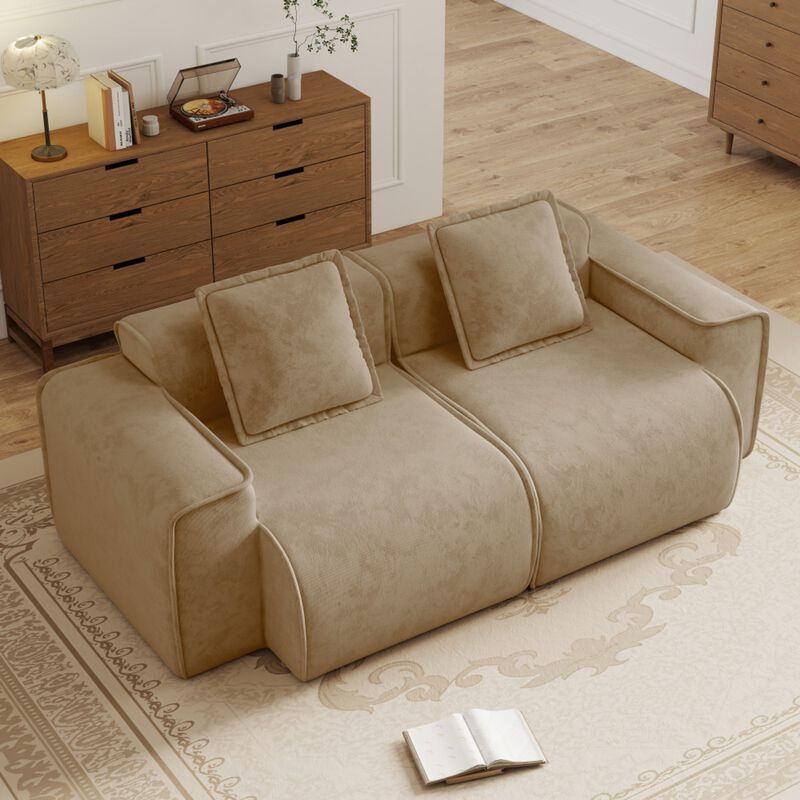 Glaquu Velvet Loveseat image number 3