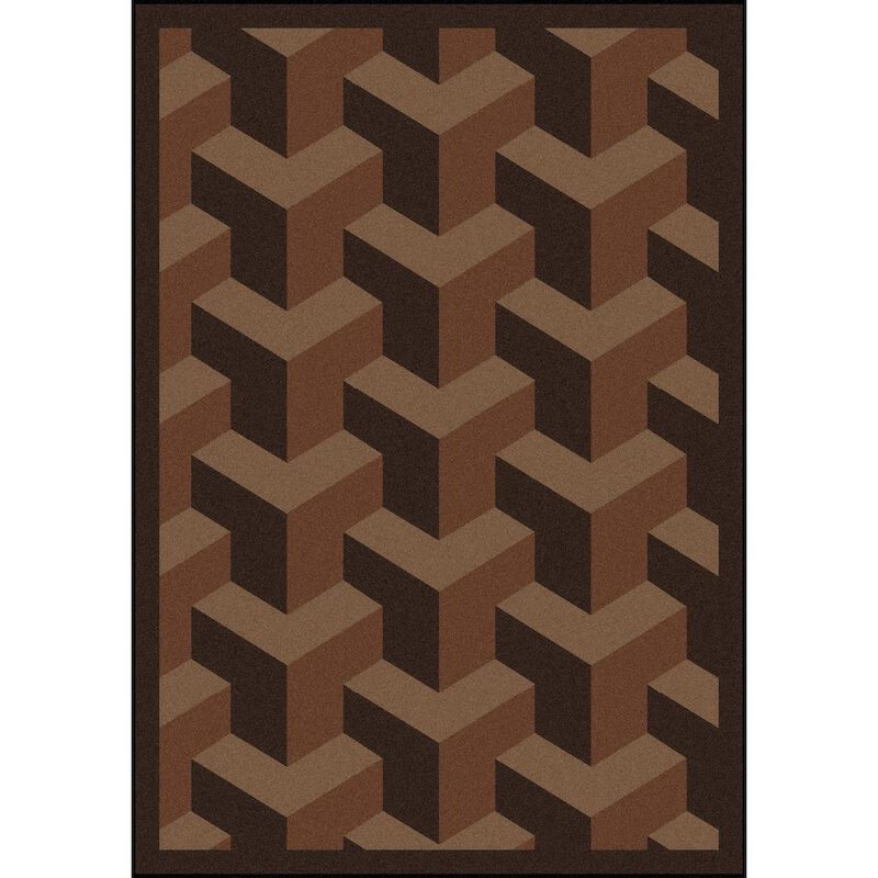 Joy Carpets Kaleidoscope Rooftop 10'9 x 13'2 Area Rug in Color Beige