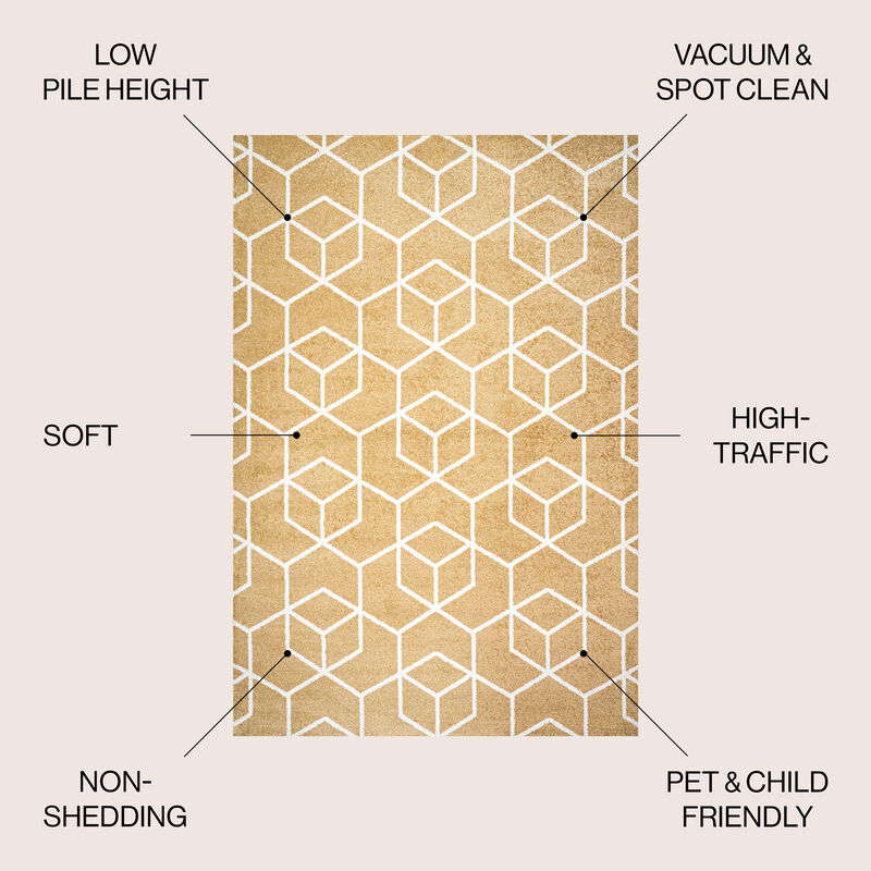 Tumbling Blocks Modern Geometric Area Rug