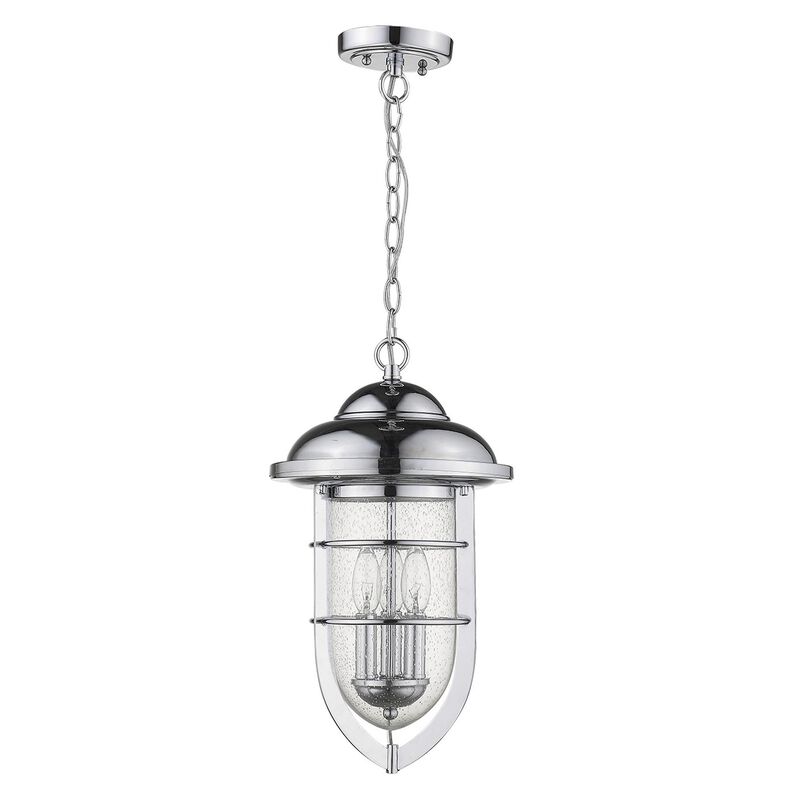 Hivvago Dylan 3-Light Chrome Hanging Lantern
