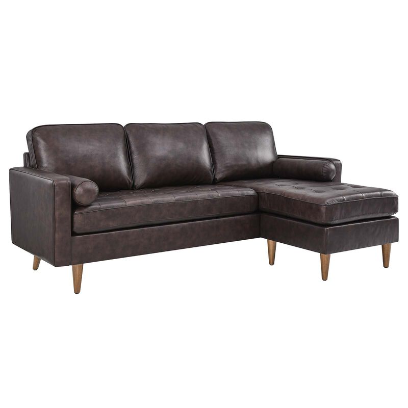 Valour 78" Leather Apartment Sectional Sofa image number 0