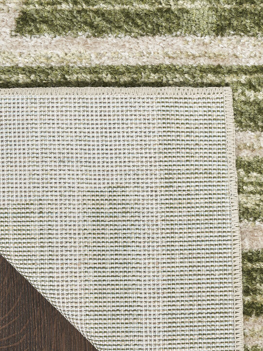 Astra Machine Washable ASW03 Ivory/Olive 3'3" x 5' Rug