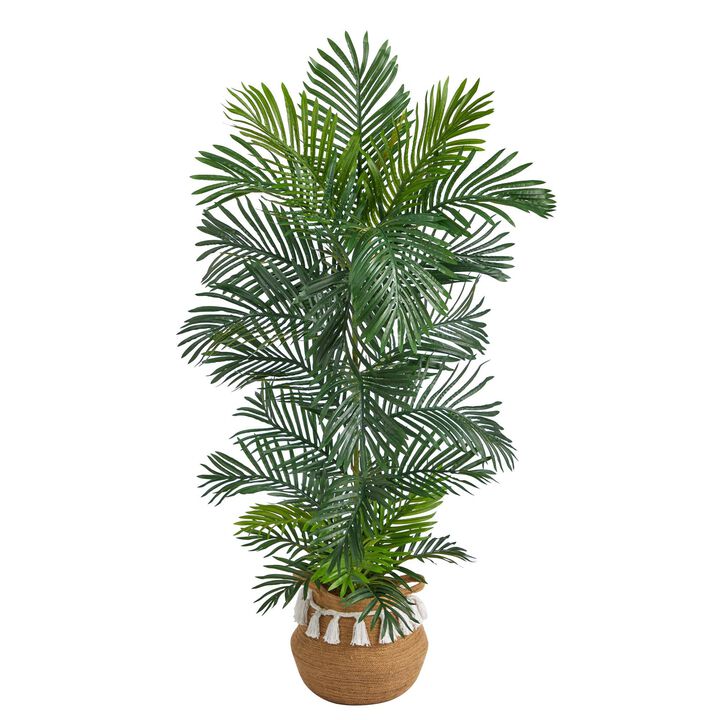 Nearly Natural 5-ft Areca Palm Tree with in Jute Planter UV (Indoor/Outdoor)