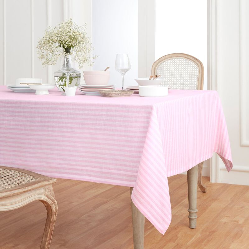 Solino Home 100% Pure Linen Tablecloth - Amalfi Stripe
