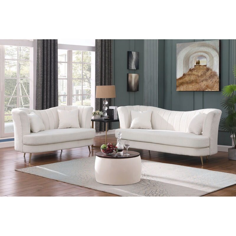 Streamdale Round Ottoman Set with Storage & Coffee Table - 2 in 1 Function