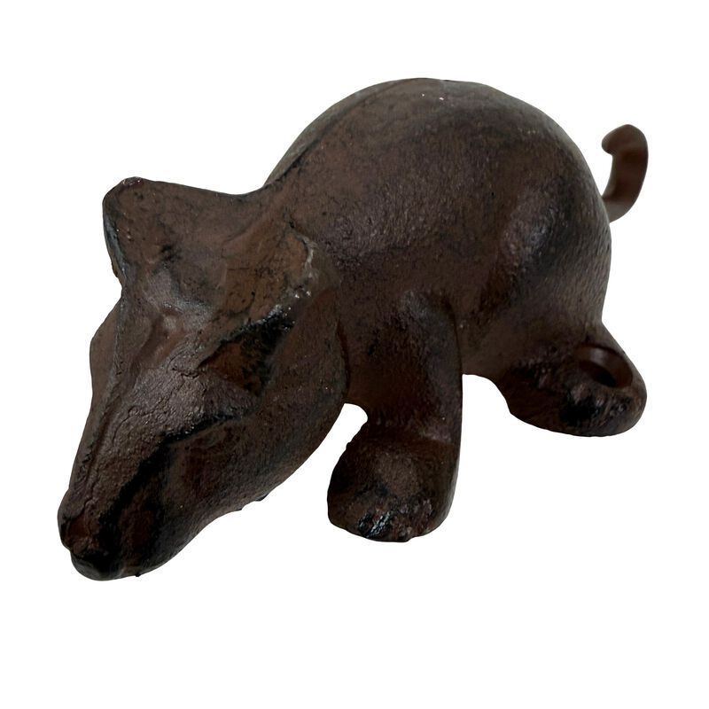 Set Of 4 Mouse Wall Hooks Distressed Brown Cast Iron 6 In Decorative image number 5