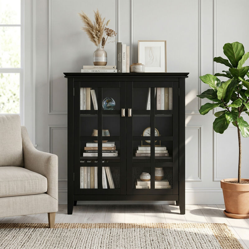 Artisan SOLID WOOD 38 inch Wide Transitional Medium Storage Cabinet in Black image number 1