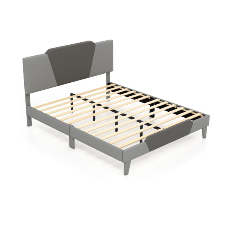 Hivvago Velvet Upholstered Bed Frame with High Headboard image number 0