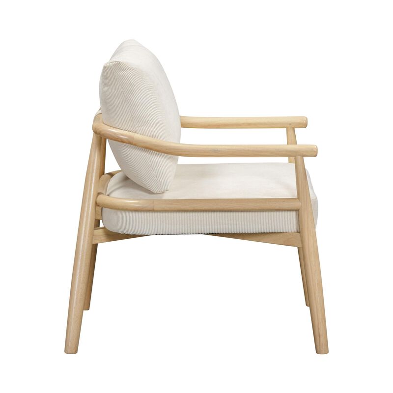 Tov Furniture Dixie Cream Chenille Velvet Accent Chair image number 3
