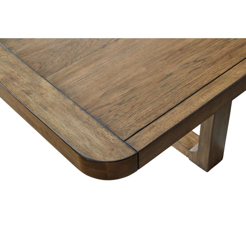 Cabal Dining Table, Extendable 84-108 Inch Top, Farmhouse Brown Wood - Benzara