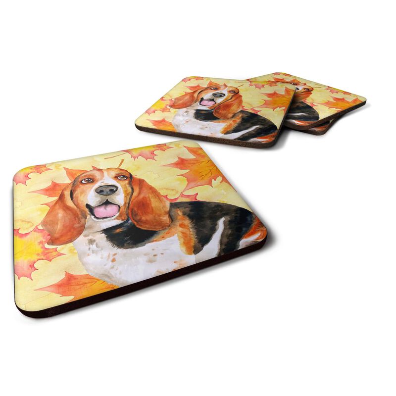 Caroline's Treasures Basset Hound Fall Decorative coasters, Multicolor
