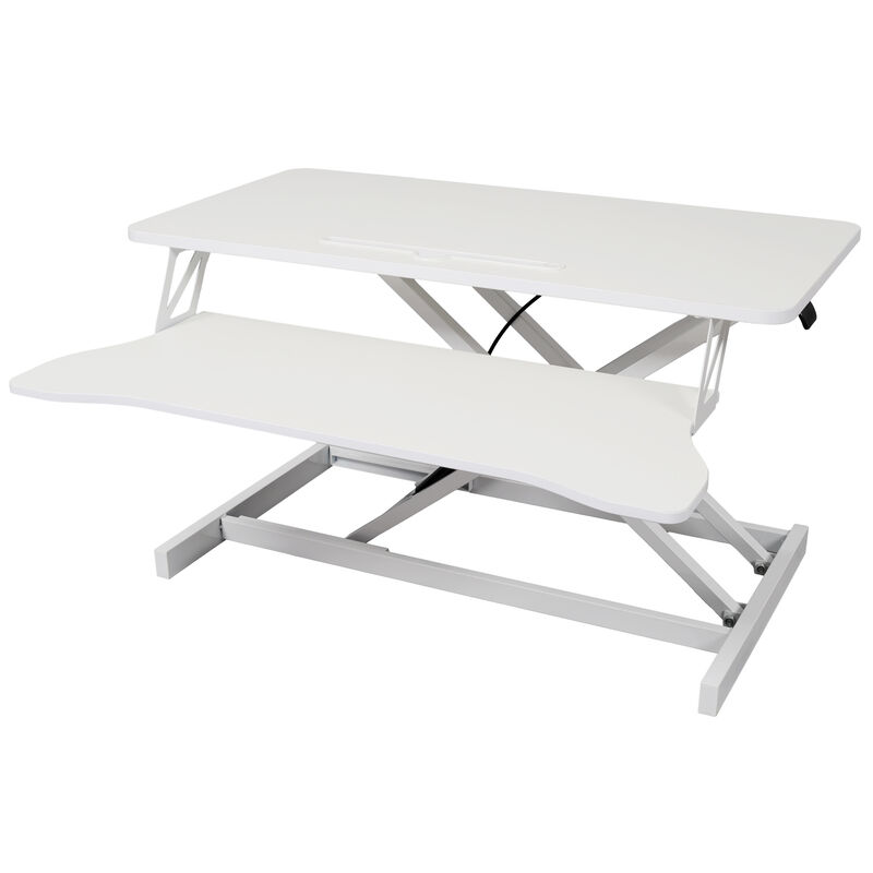GOODSILO Ergonomic Adjustable Height Standing Desk Converter with Keyboard Tray for Home Office Workstations and Computer Monitors image number 7
