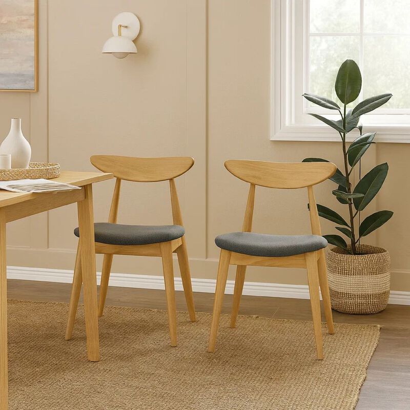 Hoso Dining Chair Set of 2, Curved, Padded image number 7