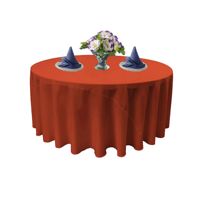 Polyester Poplin Round Dining Tablecloth for Home, Parties and Special Occasions