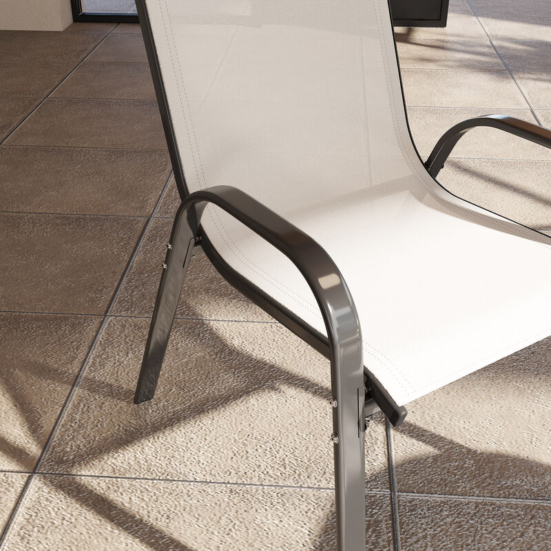 Hivvago 4-Piece Patio Dining Chair Set with High Back image number 7