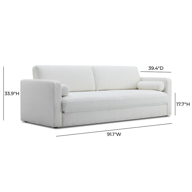 Ryan Cream Upcycled Linen Sofa Bed image number 8