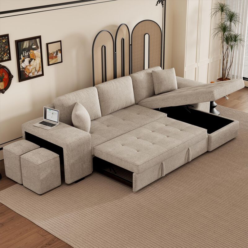 Merax Modern L-Shape 3 Seat Reversible Sectional Sofa