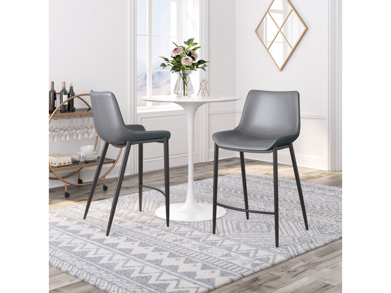 Magnus Counter Stool (Set of 2) Dark Gray & Black