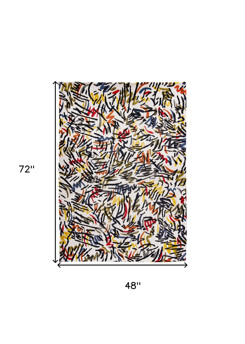 HomeRoots Abstract Non Skid Area Rug image number 5
