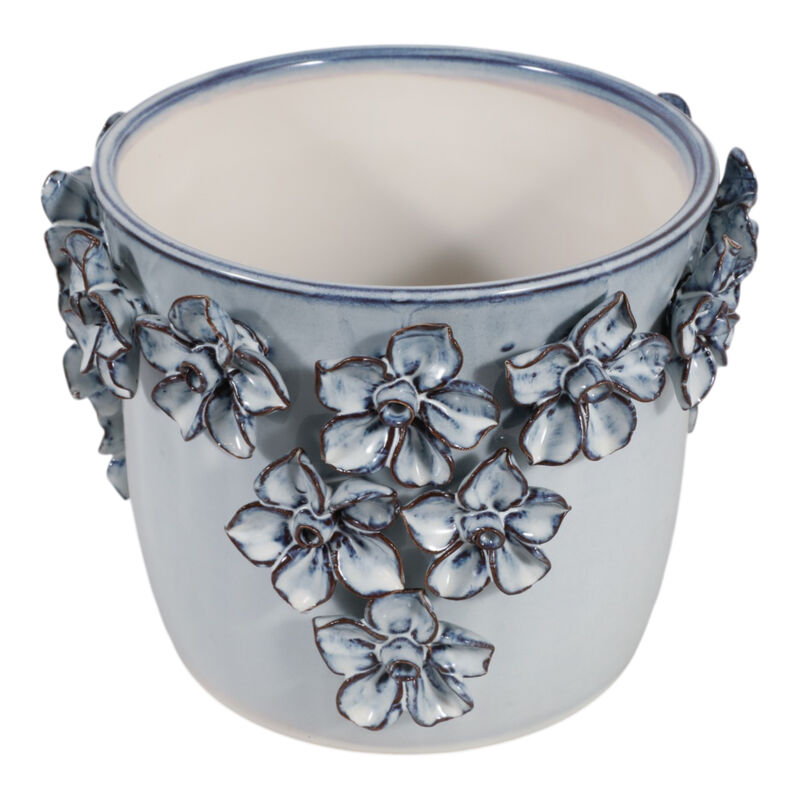 8" Floral Applique Planter image number 3