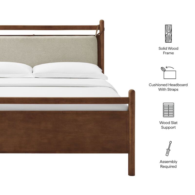 Leni King Size Wood Platform Bed Frame image number 1