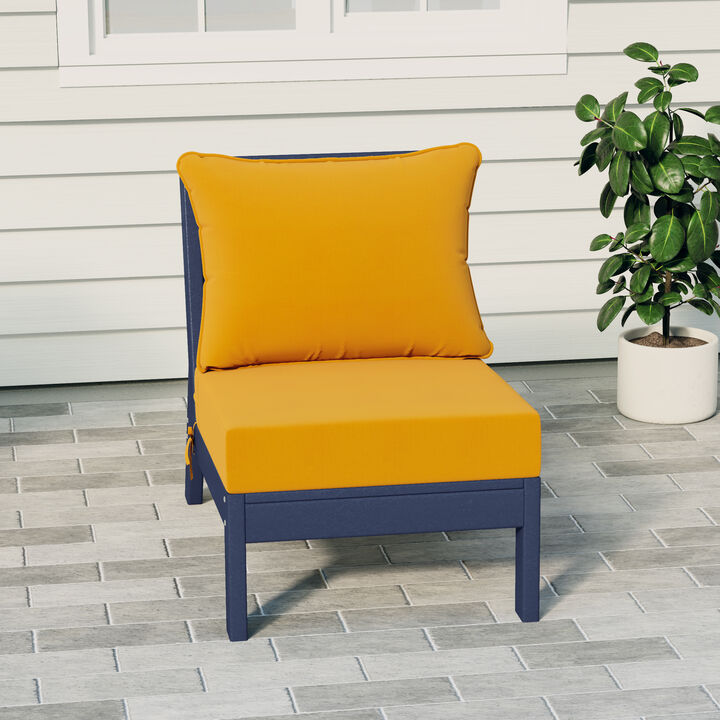 Outdoor HDPE Deep Seating Modular Armless Patio Chair