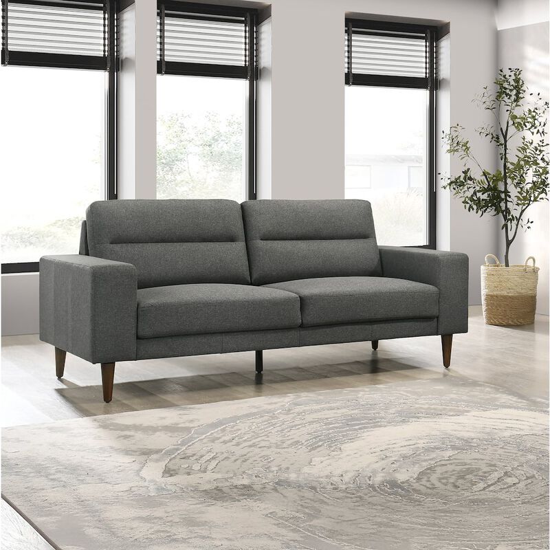 New Classic Furniture Vale Polyester Fabric Upholstered Sofa in Gray
