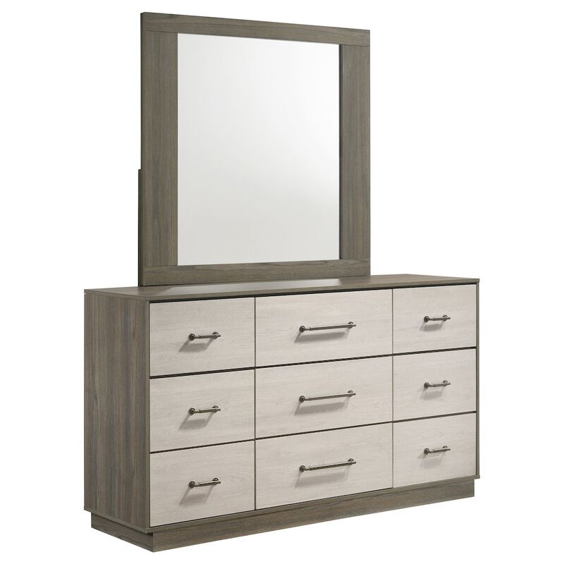 Coaster Co. of America Fenwick 9-drawer Dresser with Mirror Grey Oak image number 0