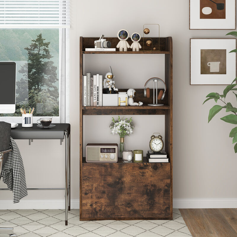 Freestanding 3-Tier Bookcase with Open Shelving for Living Room or Study