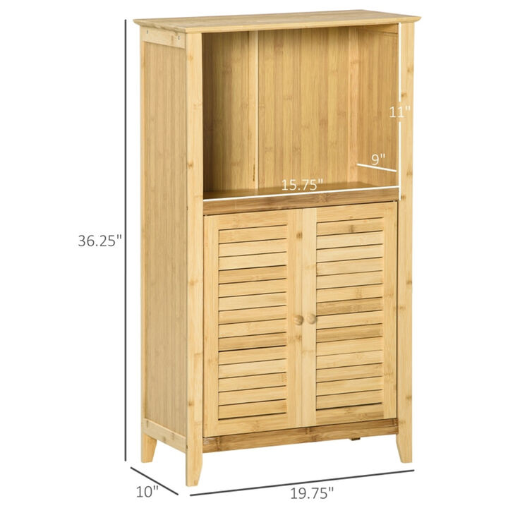 Freestanding Bathroom Floor Cabinet with Storage Shelves and Doors