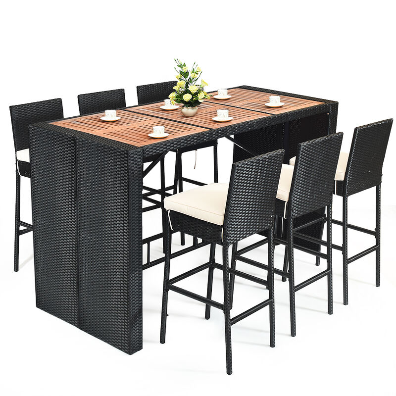 7 Pieces Patio Rattan Wicker Dining Furniture Set image number 5