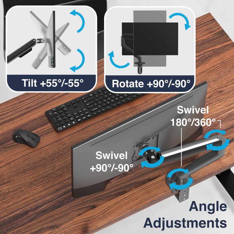 Desky Single Spring Eco Monitor Arm image number 4