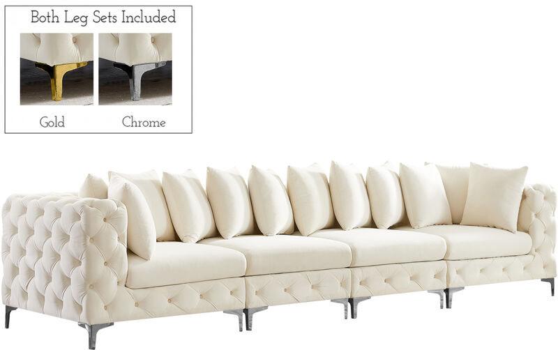 Meridian Furniture Tremblay Cream Velvet Modular Sofa