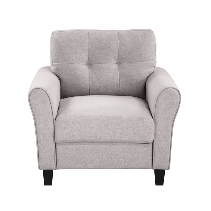 35" Modern Living Room Armchair Linen Upholstered Couch Furniture