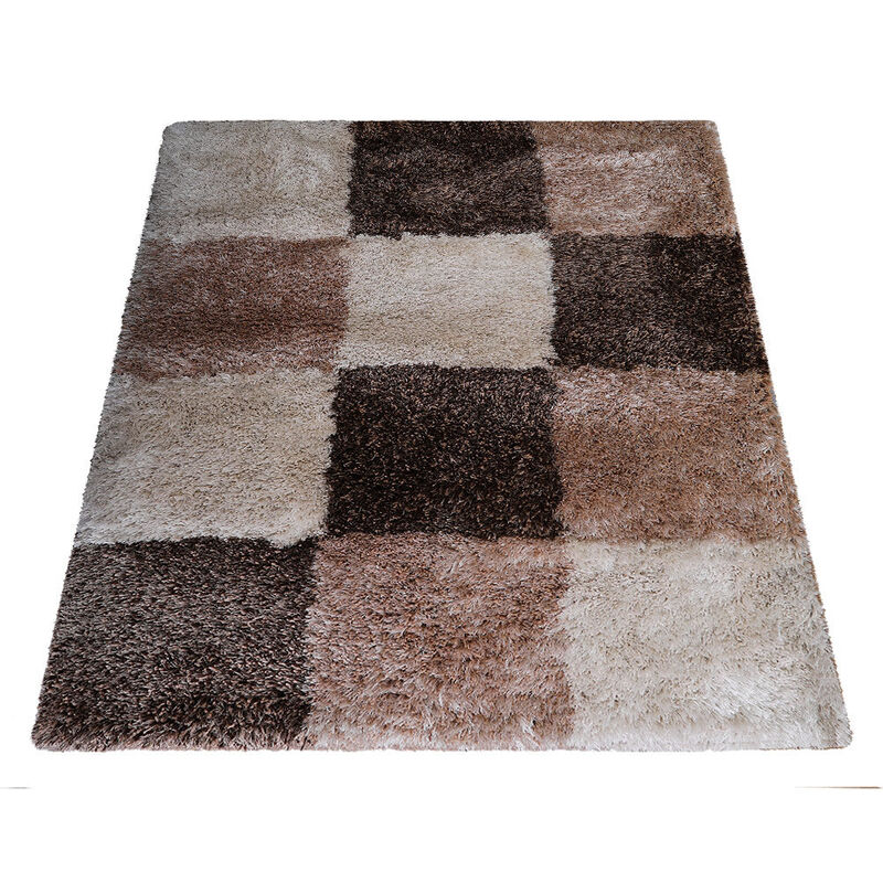 RUGSOTIC CARPETS HAND TUFTED SHAG POLYESTER ECO-FRIENDLY AREA RUGS  - Rectangle, Size, Geometric Modern Design, High Pile Thick Handmade Anti Skid Rugs for Living Room K00018 image number 2