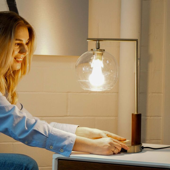 ELEMENT ACE Modern Classic Right Angle Glass Table Lamp Versatile Decorative Lighting for Villa Living Room Bedroom Study Office Easy Assembly Stable Durable