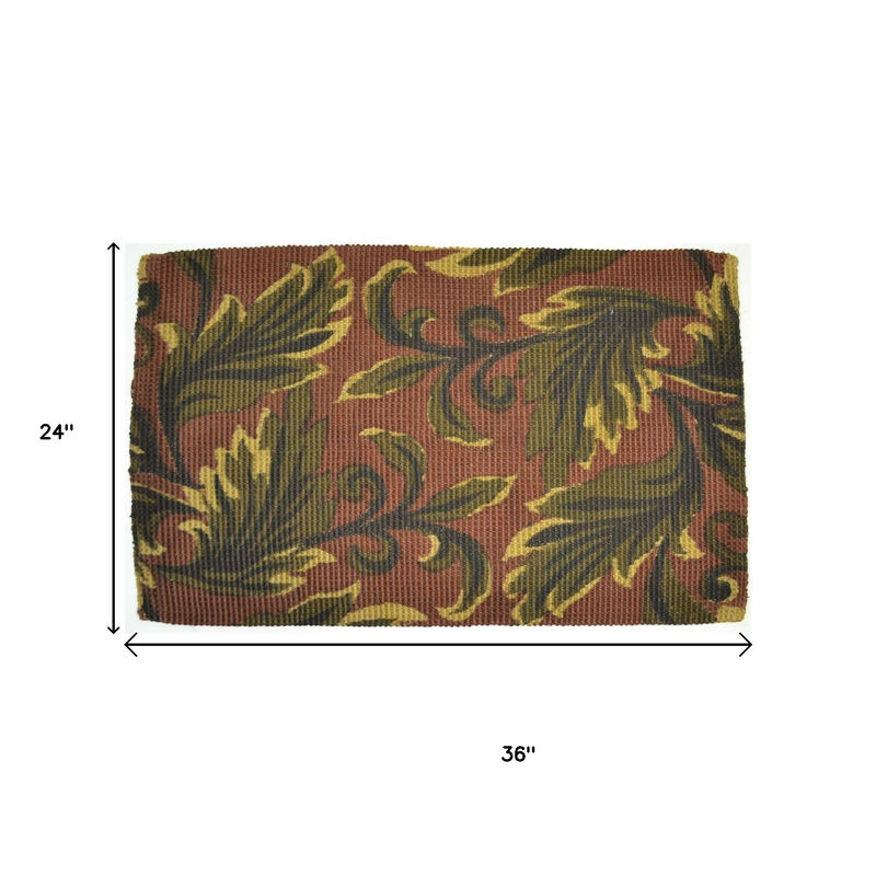HomeRoots Jute Botanical Leaves Hand Woven Area Rug image number 3