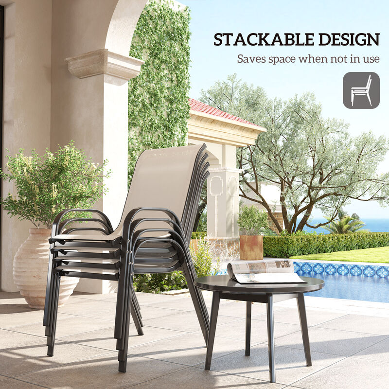Hivvago 4-Piece Patio Dining Chair Set with High Back image number 3