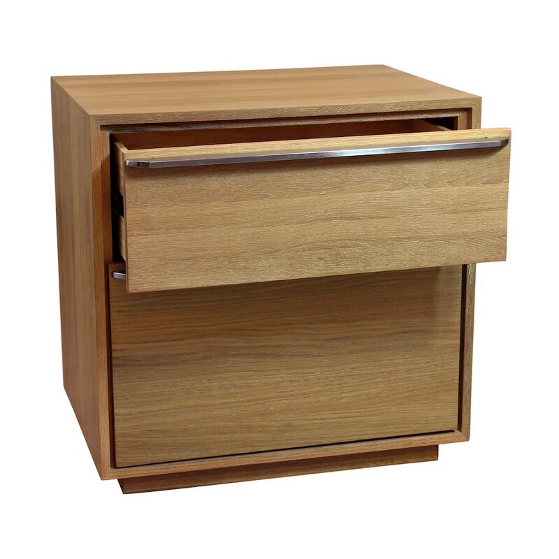 Sarasota Large 2-Drawer Nightstand in Natural Oak