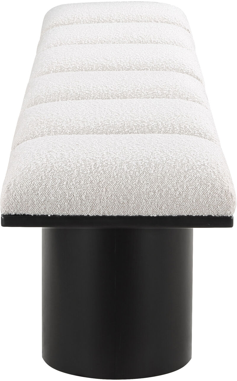 Meridian Furniture Pavilion Cream Boucle Fabric Bench