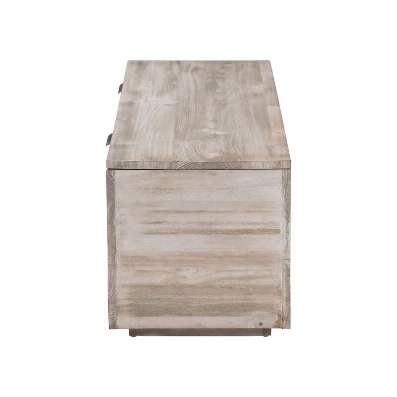 bali & pari Alvaro Wood Storage Trunk with Hinged Lid - Rectangular Blanket Chest and Bedroom Bench with Spacious Interior, Modern Farmhouse Storage Furniture for Entryway, Bedroom, or Living Room image number 4