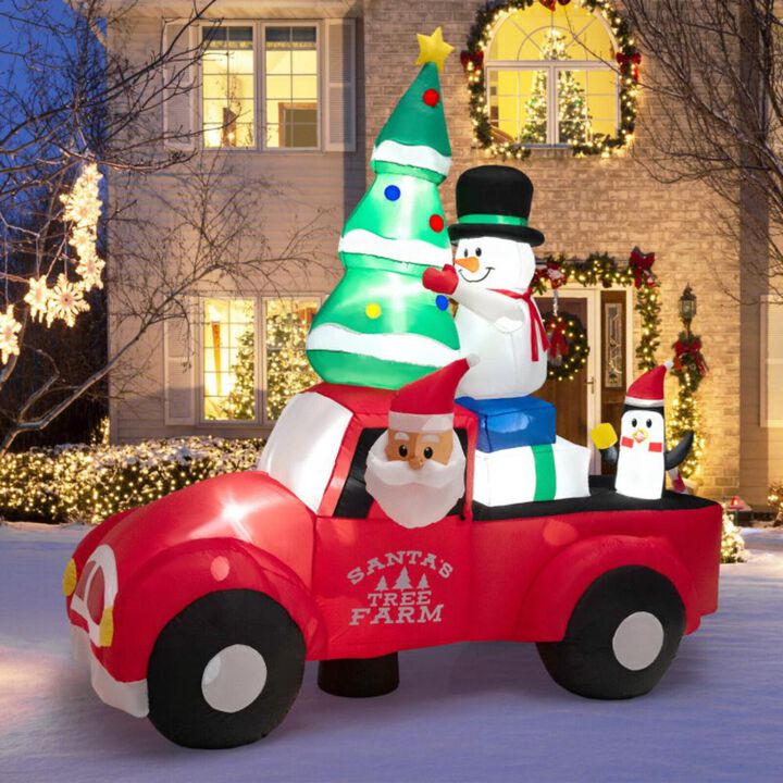 Hivvago Wide Inflatable Santa Claus Driving a Car with LED and Air Blower