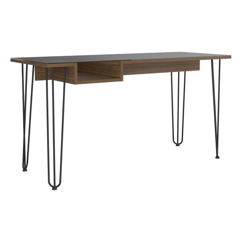Arizona 140 Writing Desk, Hairpin Legs, One Shelf, Mahogany image number 0