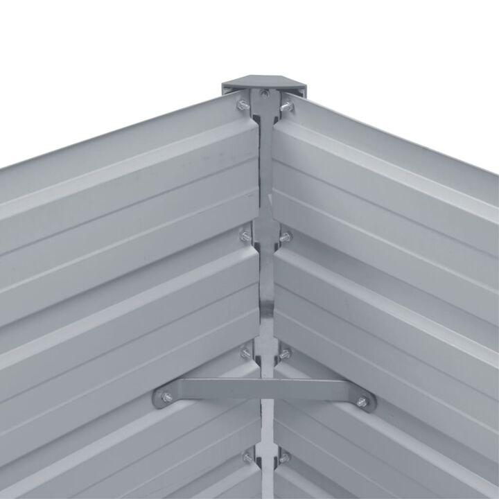 vidaXL Garden Raised Bed Galvanized Steel 39.4"x15.7"x17.7" Gray