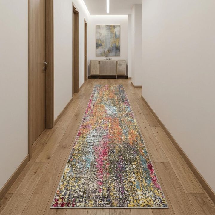 HomeRoots Abstract Non Skid Runner Rug