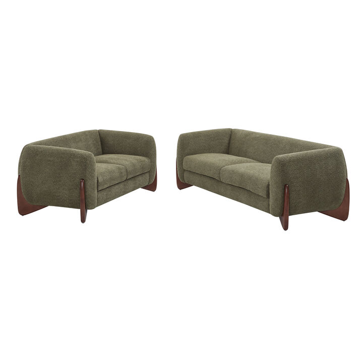 Christopher Knight Home Evat 2 Piece Living Room Boucle Upholstered Sofa Set