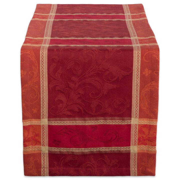 108" Red and Orange Harvest Wheat Table Runner