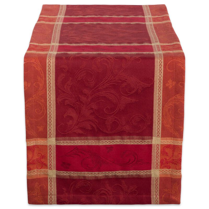 72" Red and Orange Harvest Wheat Table Runner