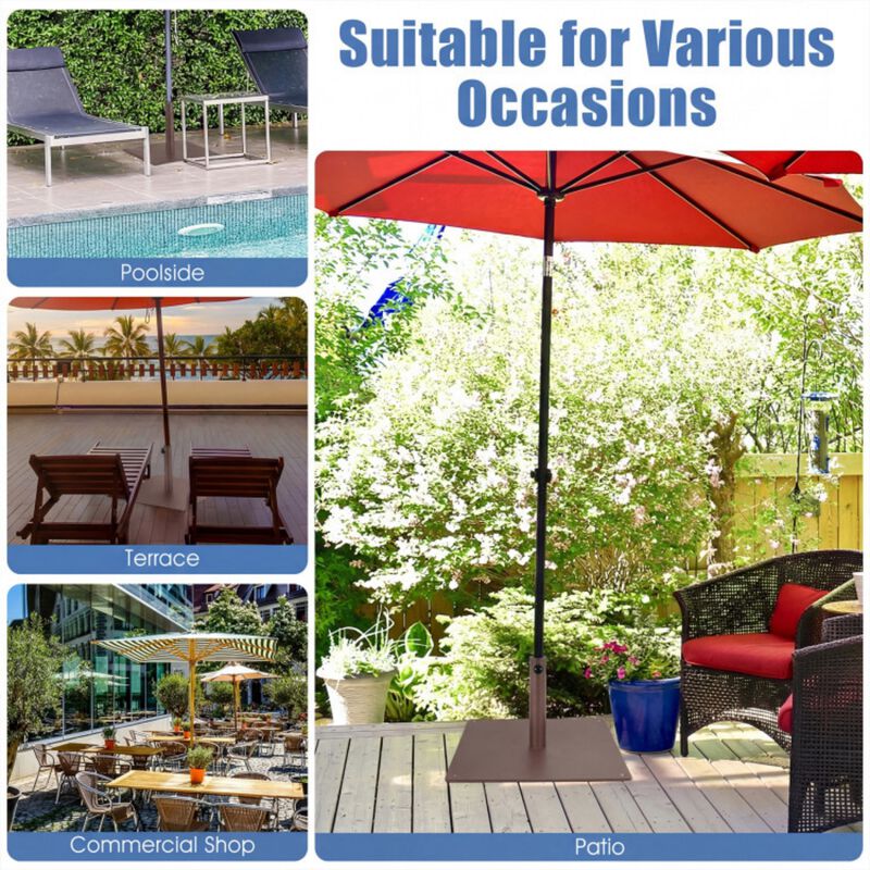20 Inches Patio Umbrella Base Stand with 4 Adjustable Footpads image number 8